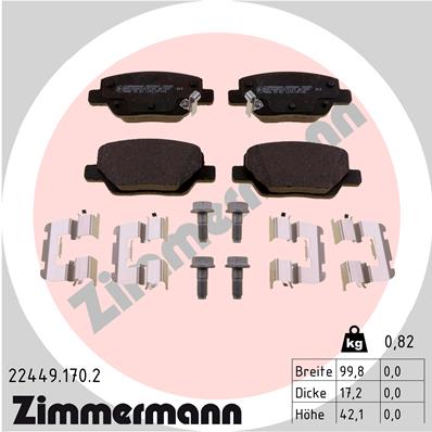 ZIMMERMANN Piduriklotside komplekt, ketaspidur 22449.170.2