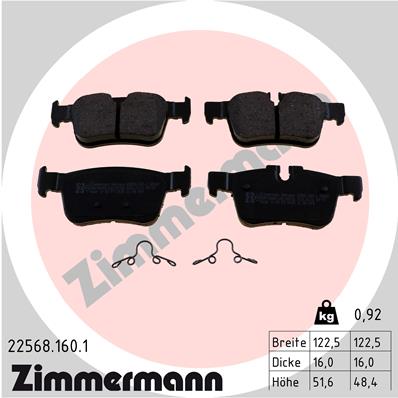 ZIMMERMANN Piduriklotside komplekt, ketaspidur 22568.160.1