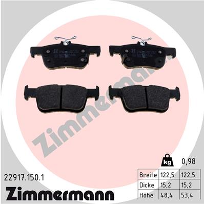 ZIMMERMANN Piduriklotside komplekt, ketaspidur 22917.150.1