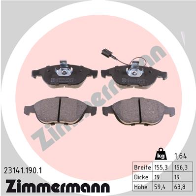 ZIMMERMANN Piduriklotside komplekt, ketaspidur 23141.190.1