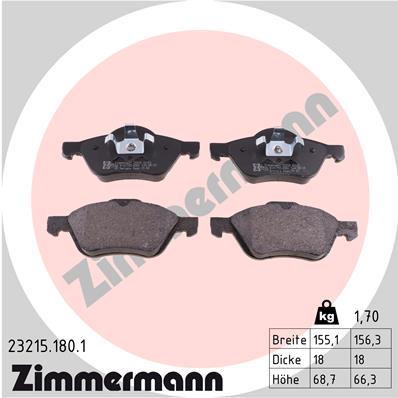 ZIMMERMANN Piduriklotside komplekt, ketaspidur 23215.180.1