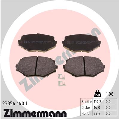 ZIMMERMANN Piduriklotside komplekt, ketaspidur 23354.140.1