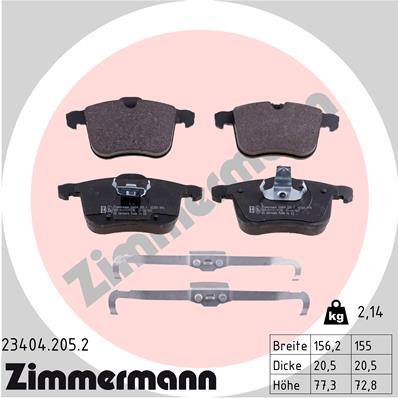 ZIMMERMANN Piduriklotside komplekt, ketaspidur 23404.205.2