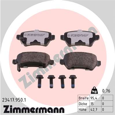 ZIMMERMANN Piduriklotside komplekt, ketaspidur 23417.950.1