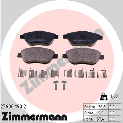 ZIMMERMANN Piduriklotside komplekt, ketaspidur 23600.190.2