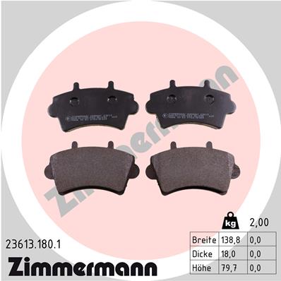 ZIMMERMANN Piduriklotside komplekt, ketaspidur 23613.180.1