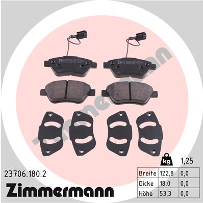 ZIMMERMANN Piduriklotside komplekt, ketaspidur 23706.180.2