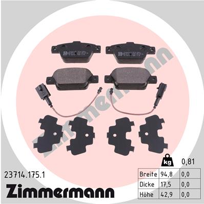 ZIMMERMANN Piduriklotside komplekt, ketaspidur 23714.175.1