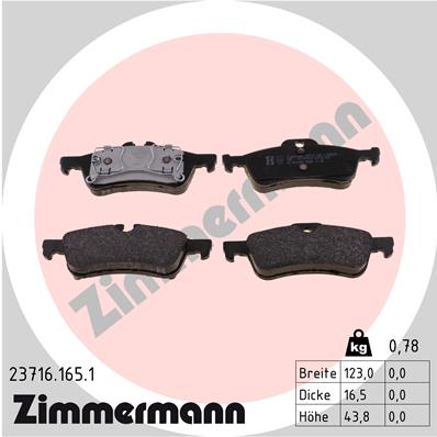 ZIMMERMANN Piduriklotside komplekt, ketaspidur 23716.165.1