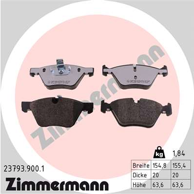 ZIMMERMANN Piduriklotside komplekt, ketaspidur 23793.900.1