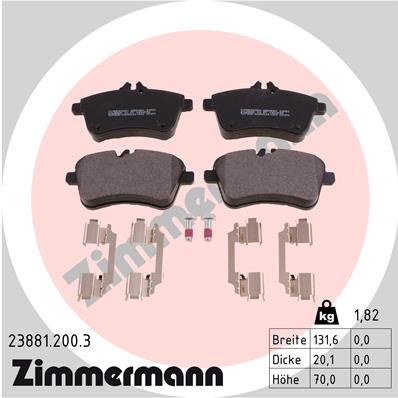 ZIMMERMANN Piduriklotside komplekt, ketaspidur 23881.200.3