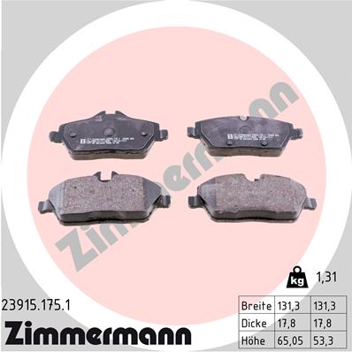 ZIMMERMANN Piduriklotside komplekt, ketaspidur 23915.175.1