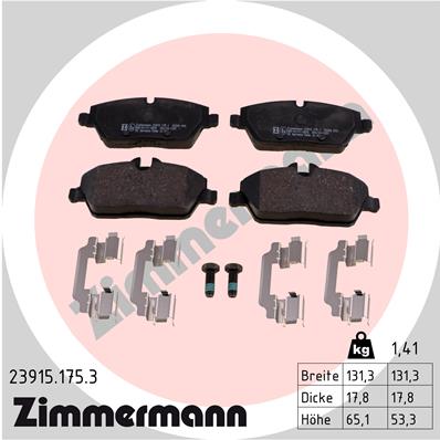 ZIMMERMANN Piduriklotside komplekt, ketaspidur 23915.175.3