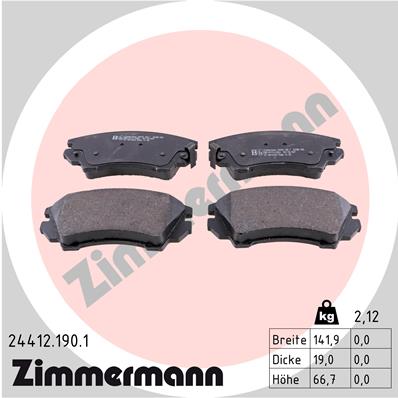 ZIMMERMANN Piduriklotside komplekt, ketaspidur 24412.190.1