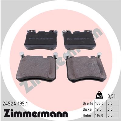 ZIMMERMANN Piduriklotside komplekt, ketaspidur 24524.195.1