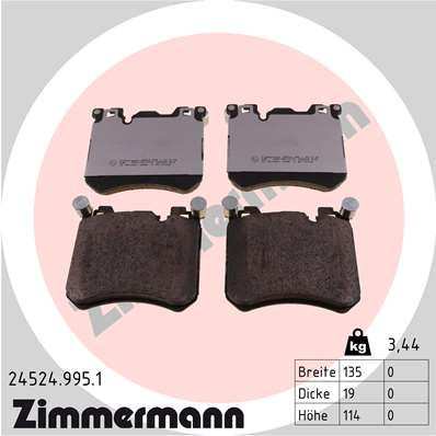 ZIMMERMANN Piduriklotside komplekt, ketaspidur 24524.995.1