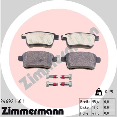 ZIMMERMANN Piduriklotside komplekt, ketaspidur 24692.160.1