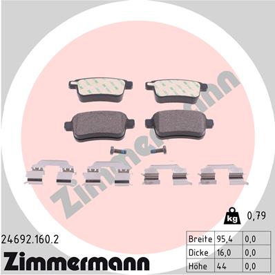 ZIMMERMANN Piduriklotside komplekt, ketaspidur 24692.160.2