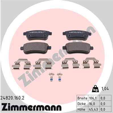 ZIMMERMANN Piduriklotside komplekt, ketaspidur 24820.160.2