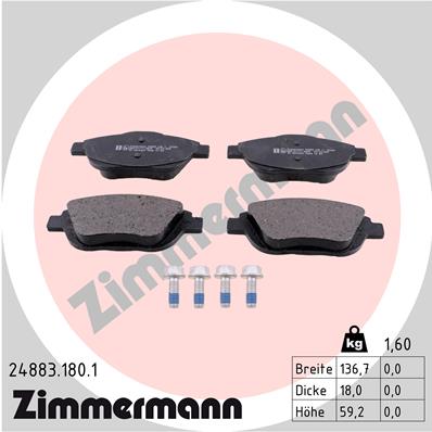 ZIMMERMANN Piduriklotside komplekt, ketaspidur 24883.180.1