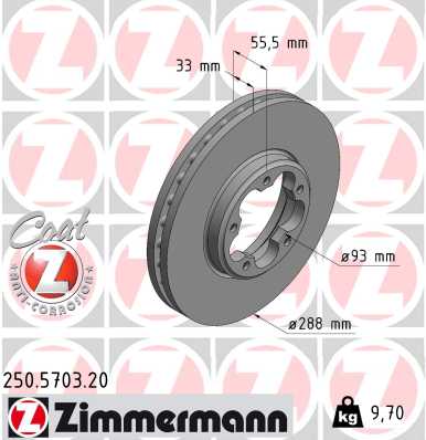 ZIMMERMANN Bromsskiva 250.5703.20