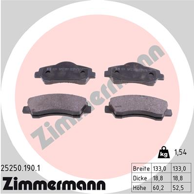 ZIMMERMANN Piduriklotside komplekt, ketaspidur 25250.190.1