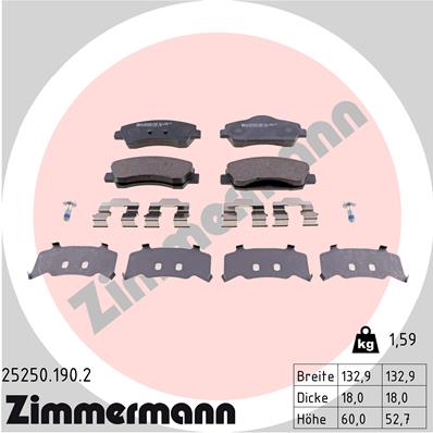 ZIMMERMANN Piduriklotside komplekt, ketaspidur 25250.190.2