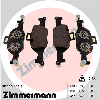 ZIMMERMANN Piduriklotside komplekt, ketaspidur 25900.195.1