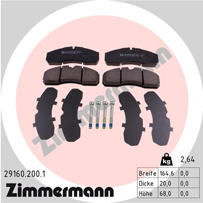 ZIMMERMANN Piduriklotside komplekt, ketaspidur 29160.200.1