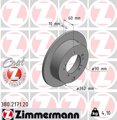 ZIMMERMANN Bromsskiva 380.2171.20