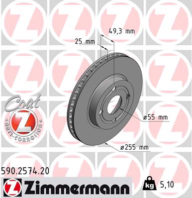 ZIMMERMANN Jarrulevy 590.2574.20