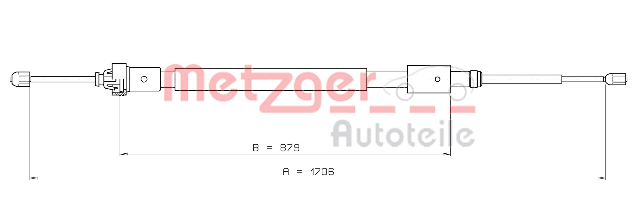 METZGER Cięgło, hamulec postojowy 10.4525