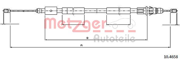 METZGER Cięgło, hamulec postojowy 10.4658