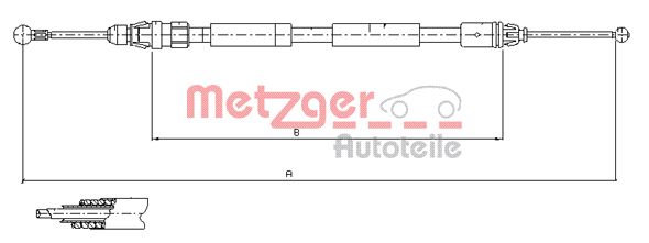 METZGER Cięgło, hamulec postojowy 11.6807