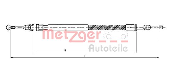 METZGER Cięgło, hamulec postojowy 12.0744