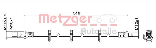 METZGER AUTOTEILE Pidurivoolik 4112047