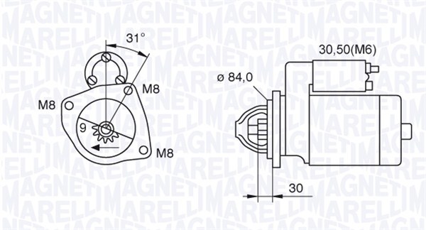 MAGNETI MARELLI Startmotor 063521093070