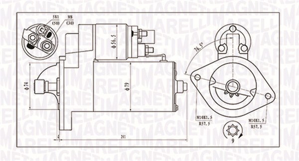 MAGNETI MARELLI Käynnistinmoottori 063721135010