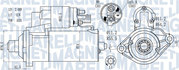 MAGNETI MARELLI Käynnistinmoottori 063721512010