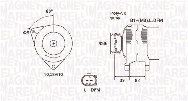 MAGNETI MARELLI kintamosios srovės generatorius 063731588010
