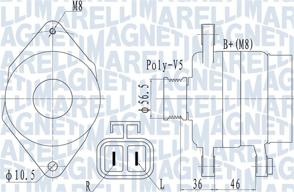 MAGNETI MARELLI Alternator 063732128010