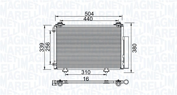 MAGNETI MARELLI Lauhdutin, ilmastointilaite 350203736000