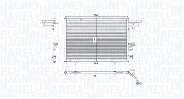MAGNETI MARELLI Kondensor, klimatanläggning 350203754000