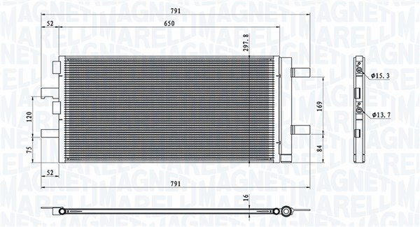 MAGNETI MARELLI Kondensor, klimatanläggning 350203786000