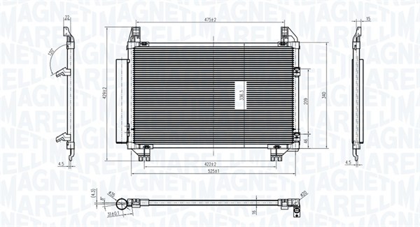 MAGNETI MARELLI Lauhdutin, ilmastointilaite 350203837000