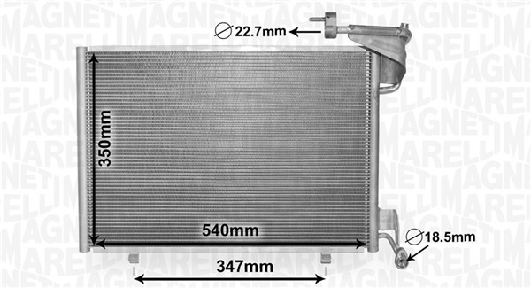 MAGNETI MARELLI Kondensor, klimatanläggning 350203870000