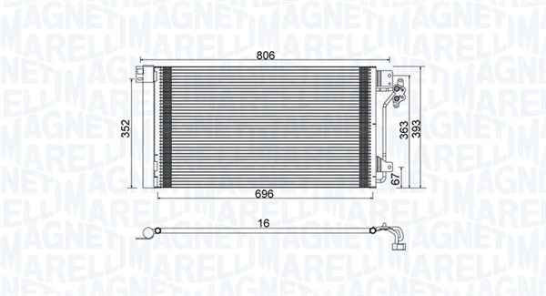 MAGNETI MARELLI kondensatorius, oro kondicionierius 350203962000