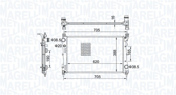 MAGNETI MARELLI Kylare, motorkylning 350213163100