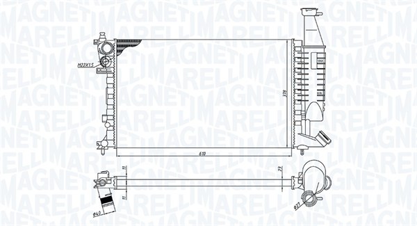 MAGNETI MARELLI Radiaator,mootorijahutus 350213186400