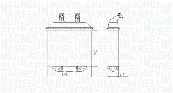 MAGNETI MARELLI Värmeväxlare, kupévärmare 350218415000